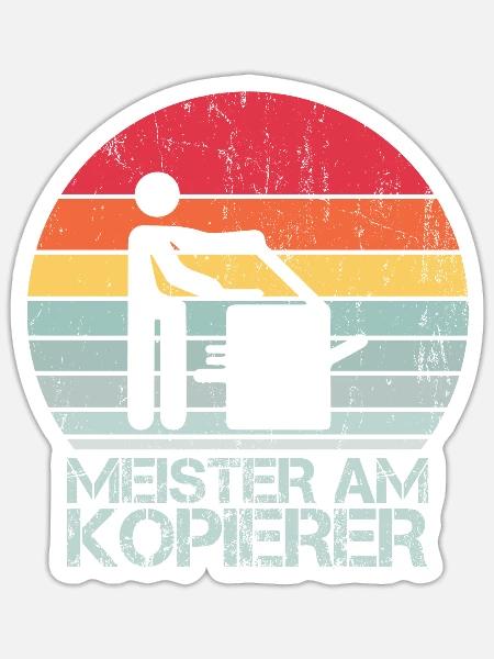 MEISTER AM KOPIERER - Sticker Größe S (10 x 10 cm) - Mattweiß
