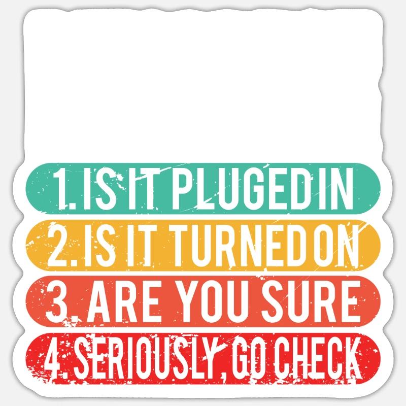 Support technique drôle / cadeau Nerd Techie informatique Sticker taille S (10 x 10 cm)