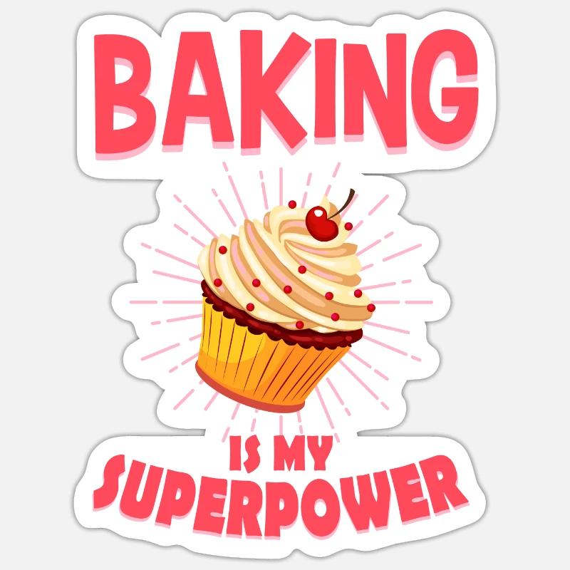 Bake baker cupcake gift Sticker size S (10 x 10 cm)