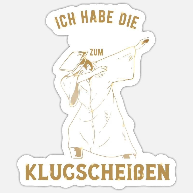Klugscheißer Absolvent Prüfung Abschluss - Sticker Größe S (10 x 10 cm) - Mattweiß