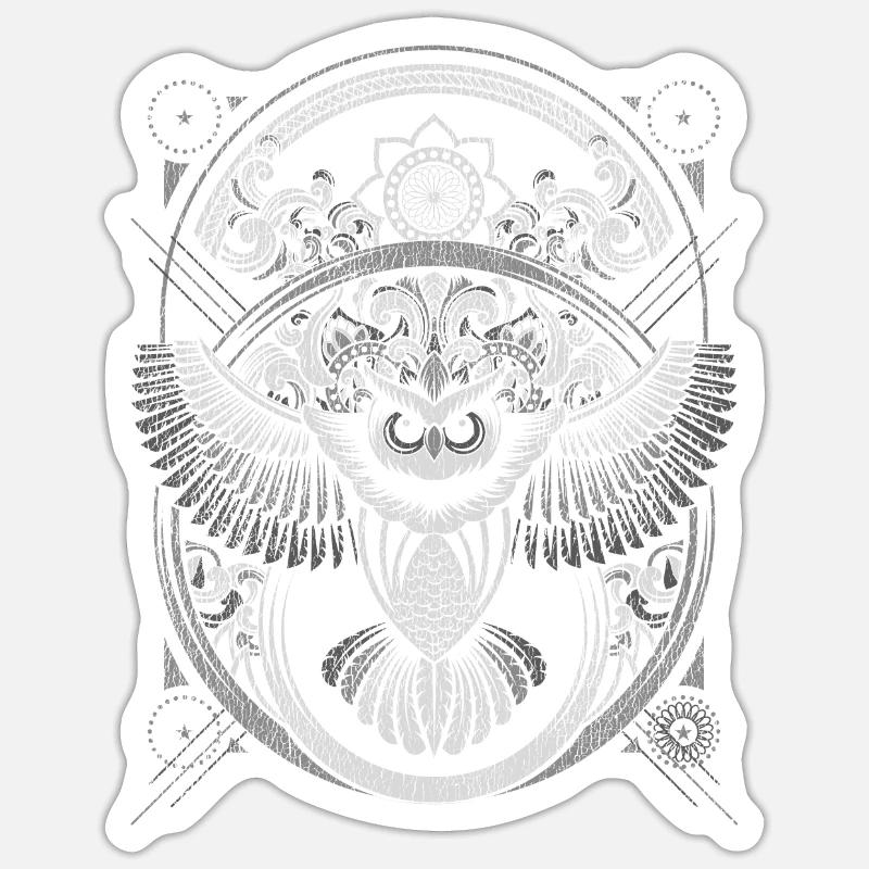 Chouette - Sticker taille S (10 x 10 cm) - blanc mat