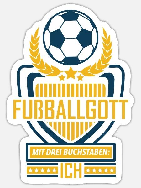Fußballgott Mit Drei Buchstaben - Fußball - Sticker Größe S (10 x 10 cm) - Mattweiß