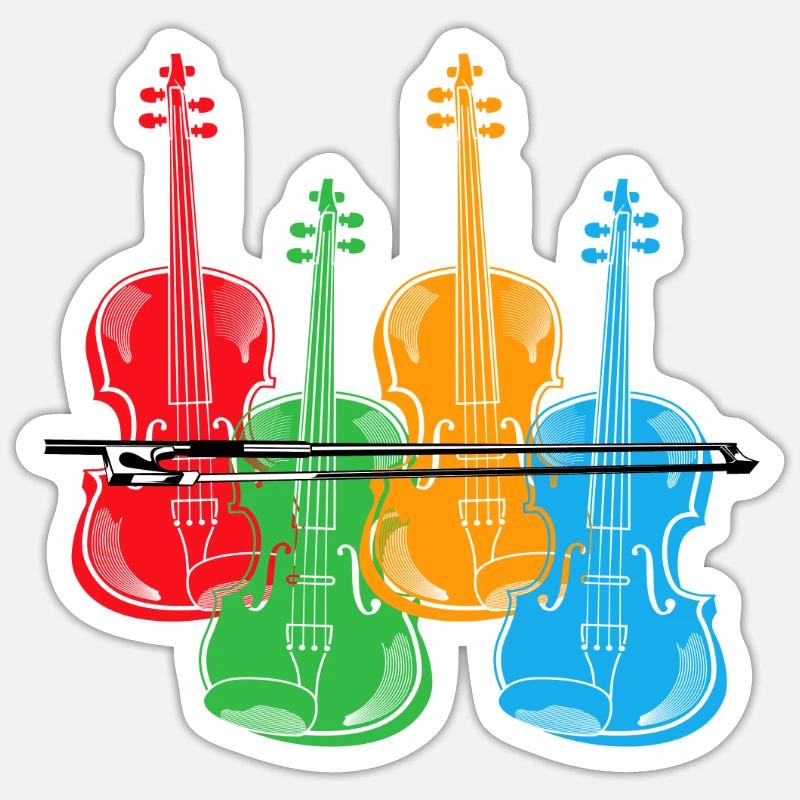 Violoncelle - Sticker taille S (10 x 10 cm) - blanc mat