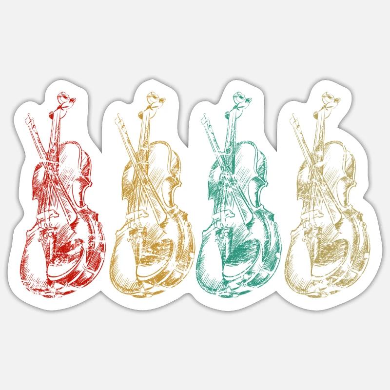 Violoncelle violoncelle - Sticker taille S (10 x 10 cm) - blanc mat