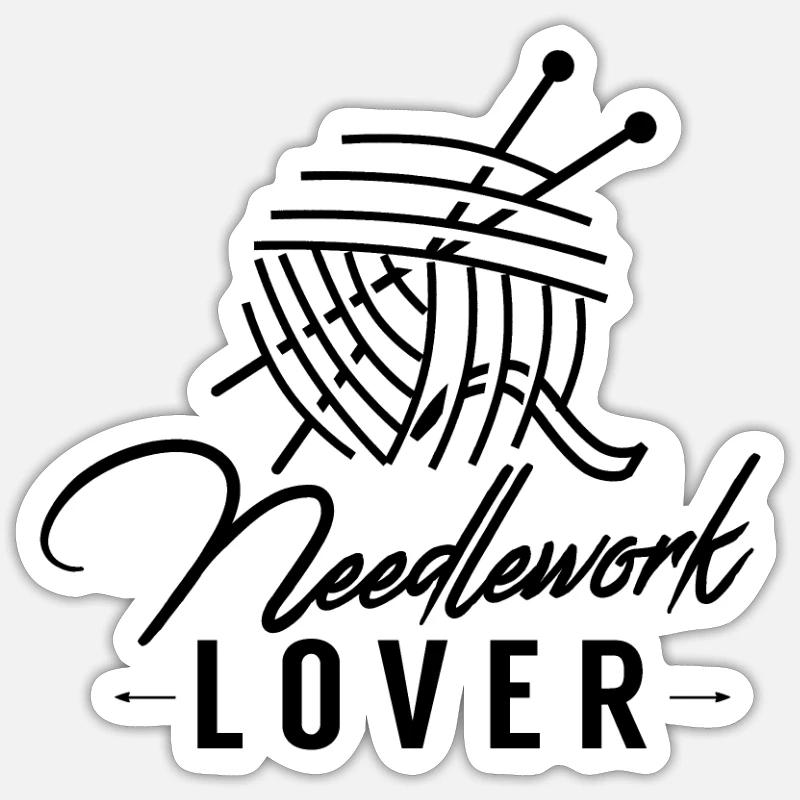 Needlework needlework textile needle sewing thread Sticker size S (10 x 10 cm)