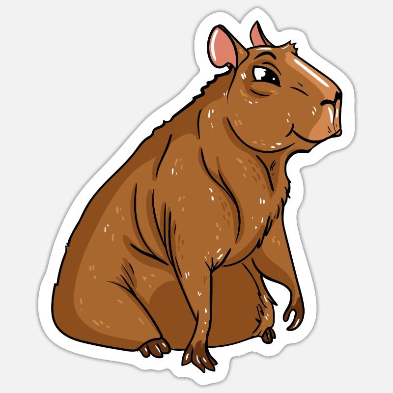 Capybara Sticker taille S (10 x 10 cm)