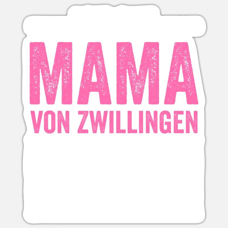Zwillinge Mutter Mama Muttertag Sticker Größe S (10 x 10 cm)