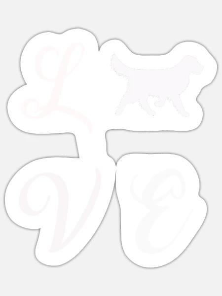 Retriever Familienhund Geschenk für Hundehalter - Sticker Größe S (10 x 10 cm) - Mattweiß