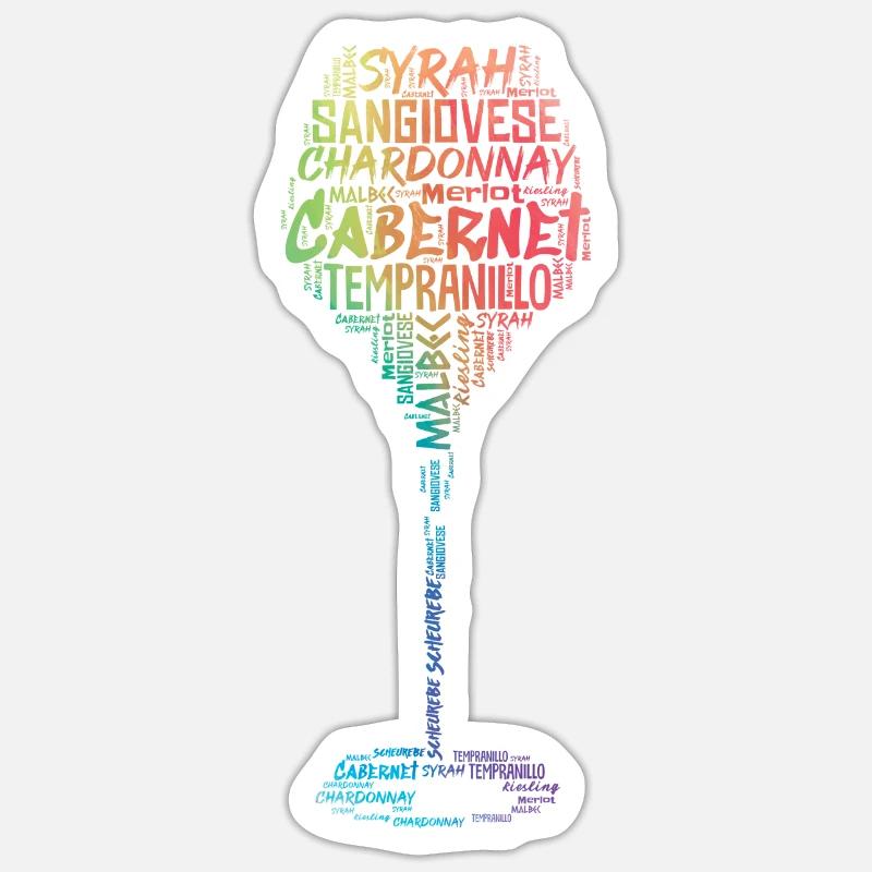 Wine Grape Varieties - Sticker size S (10 x 10 cm) - white matte