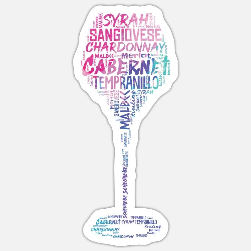 Wine grape varieties - Sticker size S (10 x 10 cm) - white matte