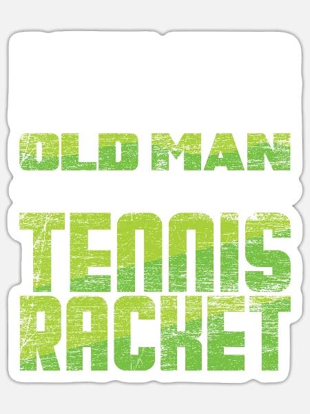 Tennis Opa - Sticker Größe S (10 x 10 cm) - Mattweiß