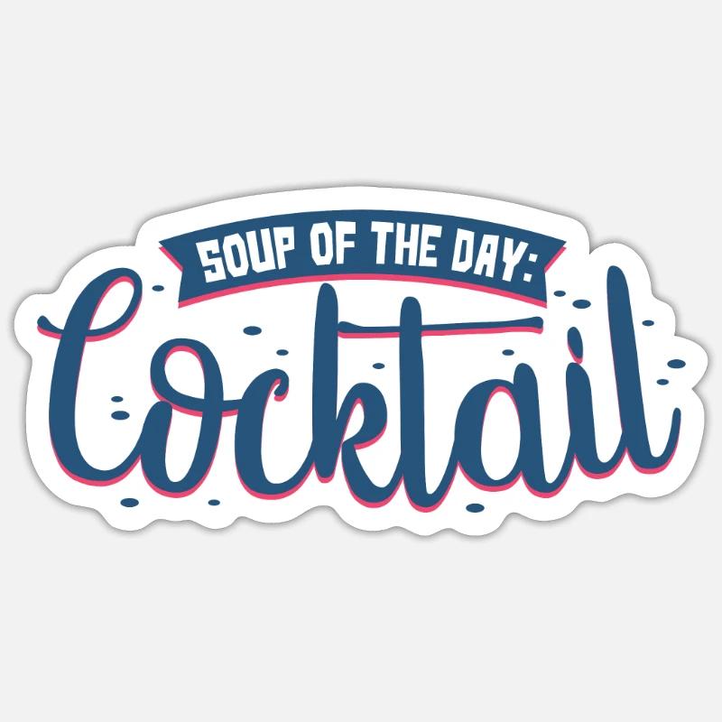 Cocktail - Sticker taille S (10 x 10 cm) - blanc mat