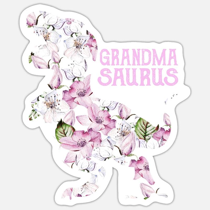 Oma Saurus - Sticker Größe S (10 x 10 cm) - Mattweiß