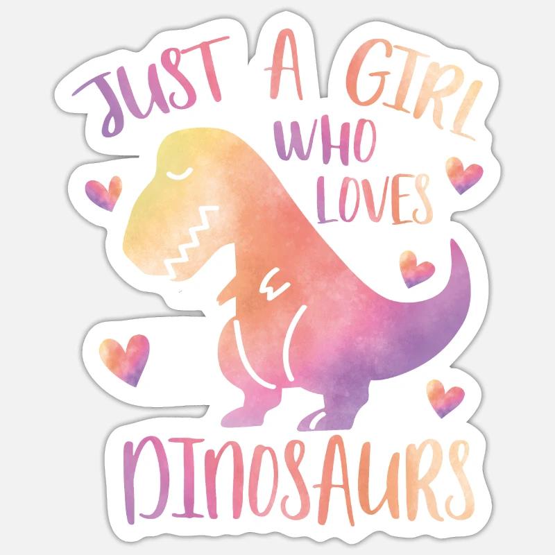 Nur ein Mädchen, das Dinosaurier liebt Sticker Größe S (10 x 10 cm)