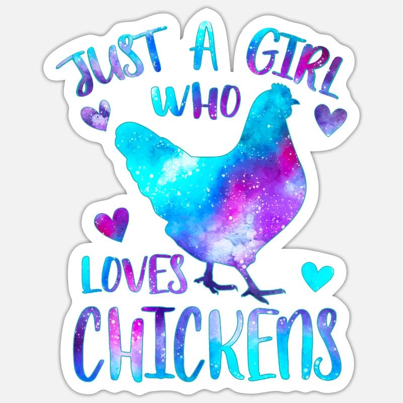 Nur ein Mädchen, das Hühner liebt Sticker Größe S (10 x 10 cm)
