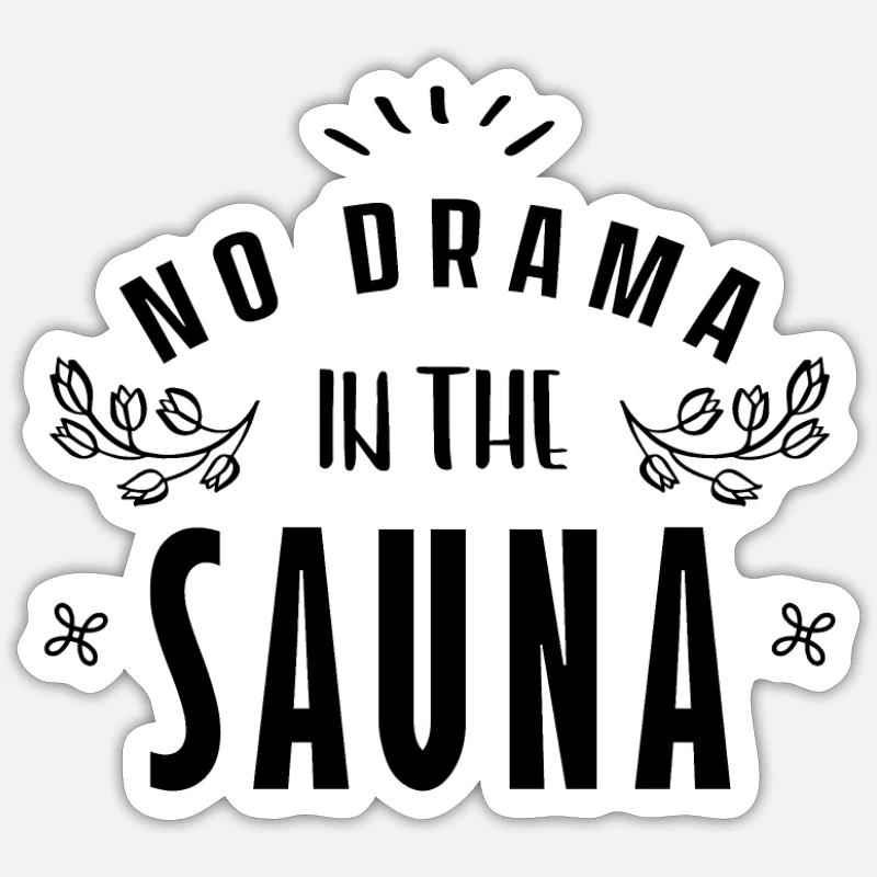 Sauna - Sticker taille S (10 x 10 cm) - blanc mat