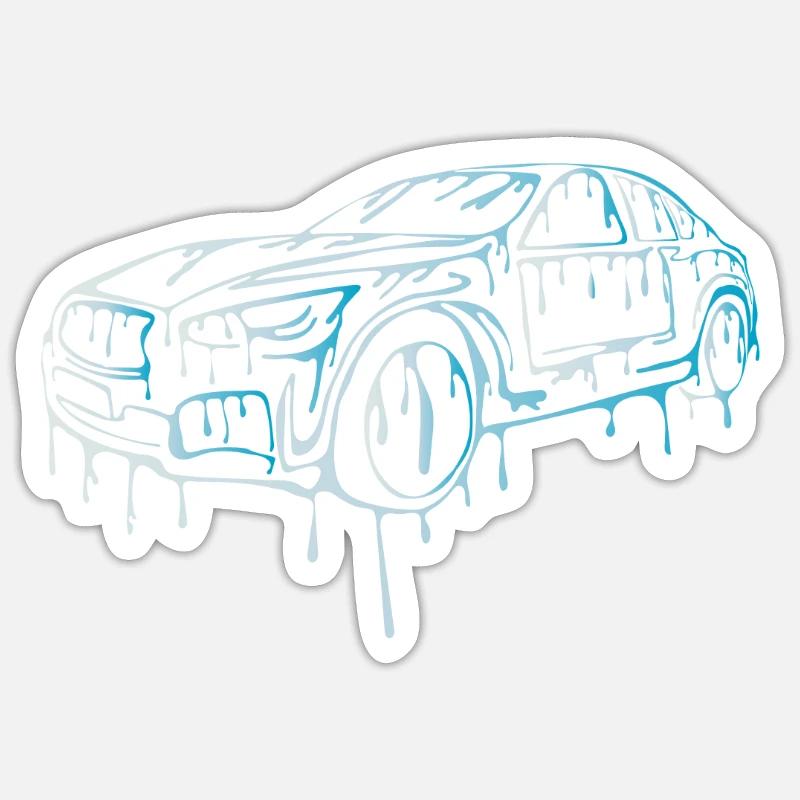 Cool car - Sticker taille S (10 x 10 cm) - blanc mat