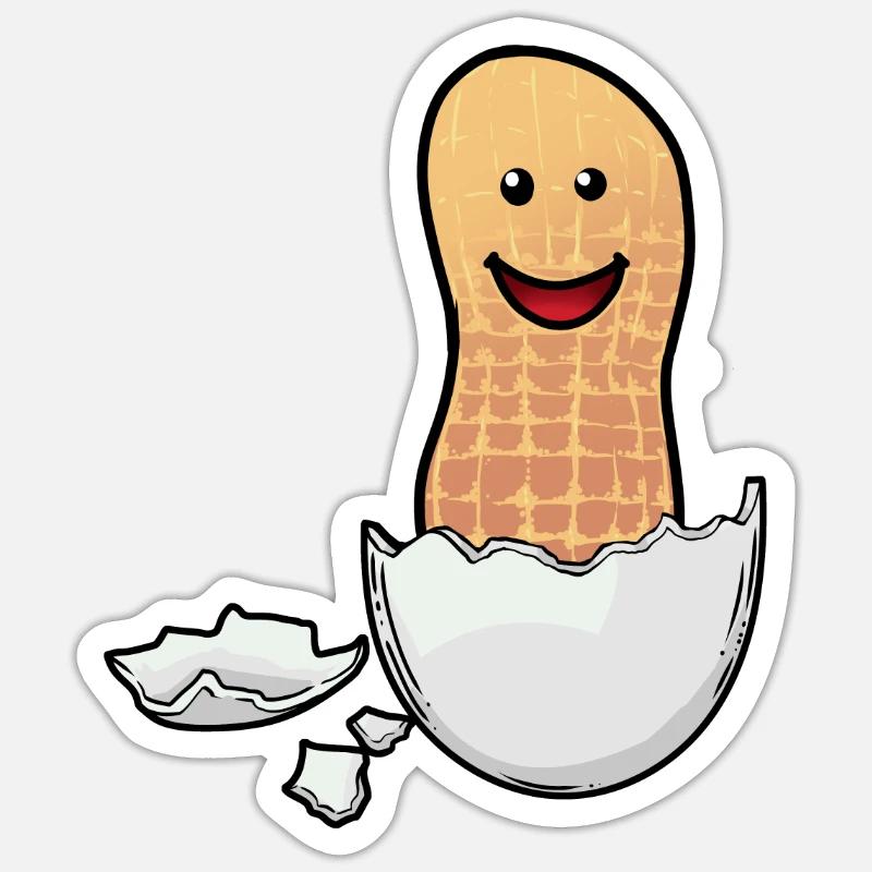 Peanut Baby EggShell Fantasy Happy Easter Egg - Sticker taille S (10 x 10 cm) - blanc mat