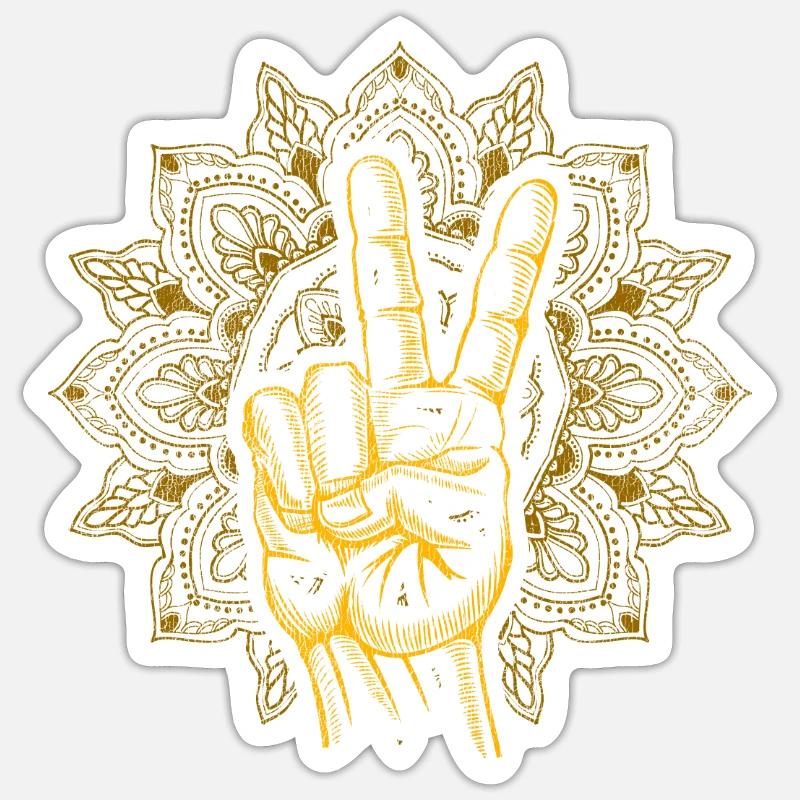 Peace hippie - Sticker size S (10 x 10 cm) - white matte