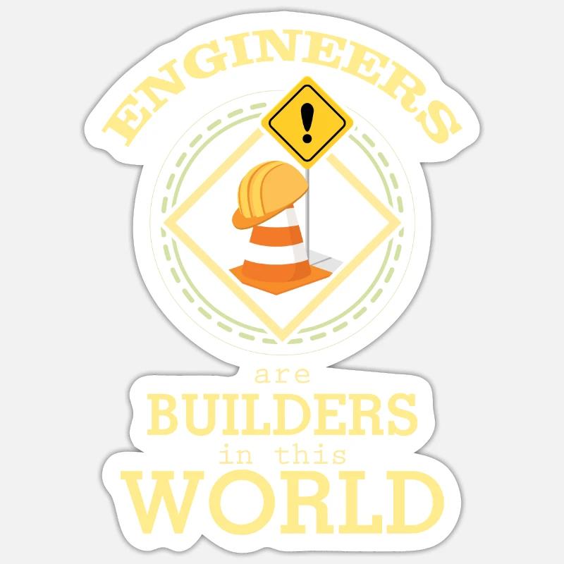 Ingénieur de construction - Sticker taille S (10 x 10 cm) - blanc mat