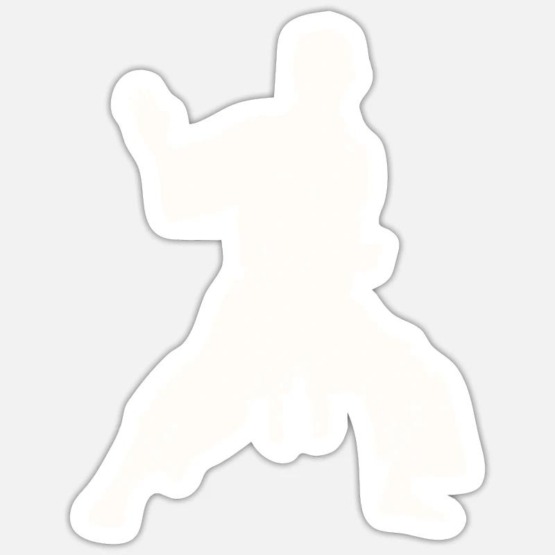 Karaté - Sticker taille S (10 x 10 cm) - blanc mat