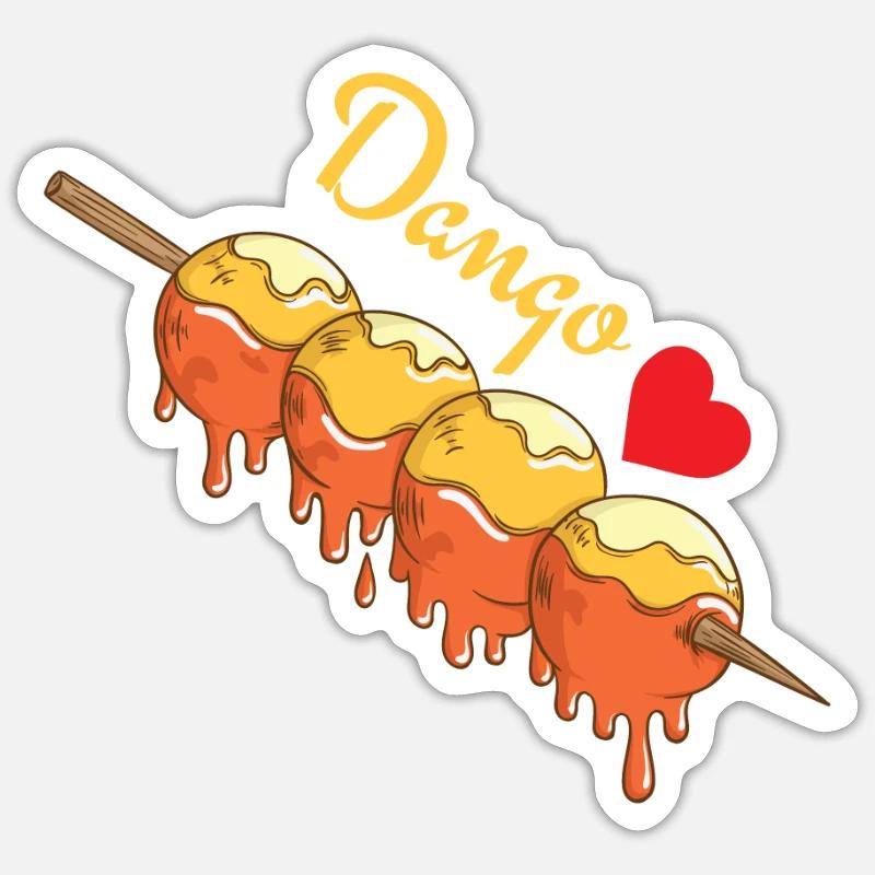 Dango mochiko Reisklößchen - Sticker Größe S (10 x 10 cm) - Mattweiß