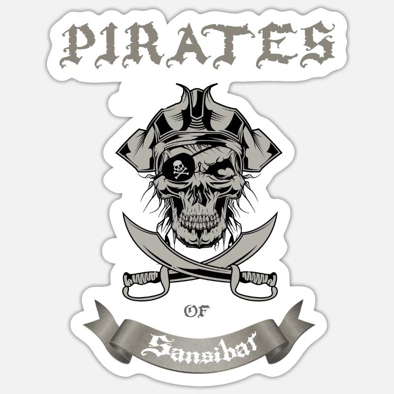 Pirate Kozar - Sticker taille S (10 x 10 cm) - blanc mat
