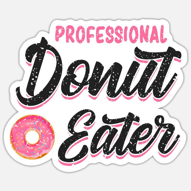 Beignet - Sticker taille S (10 x 10 cm) - blanc mat