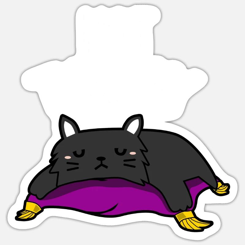 Pas aujourd'hui - chat - Sticker taille S (10 x 10 cm) - blanc mat