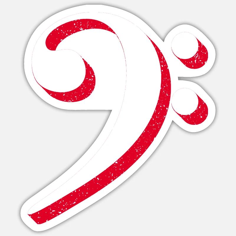 Clé de basse avec l'univers des étoiles de l'espace Sticker taille S (10 x 10 cm)