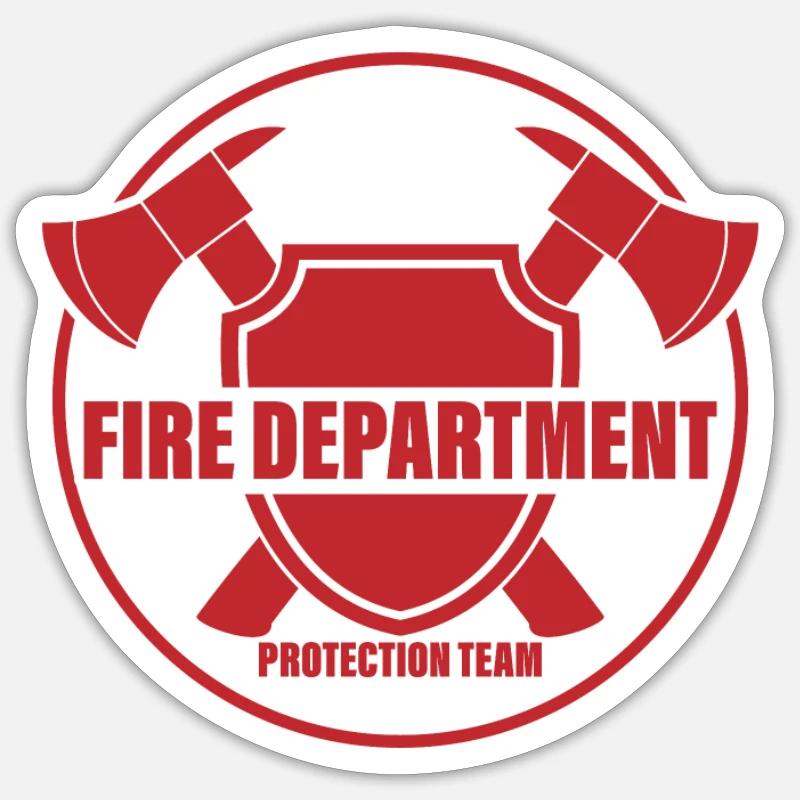 Pompiers - Sticker taille S (10 x 10 cm) - blanc mat