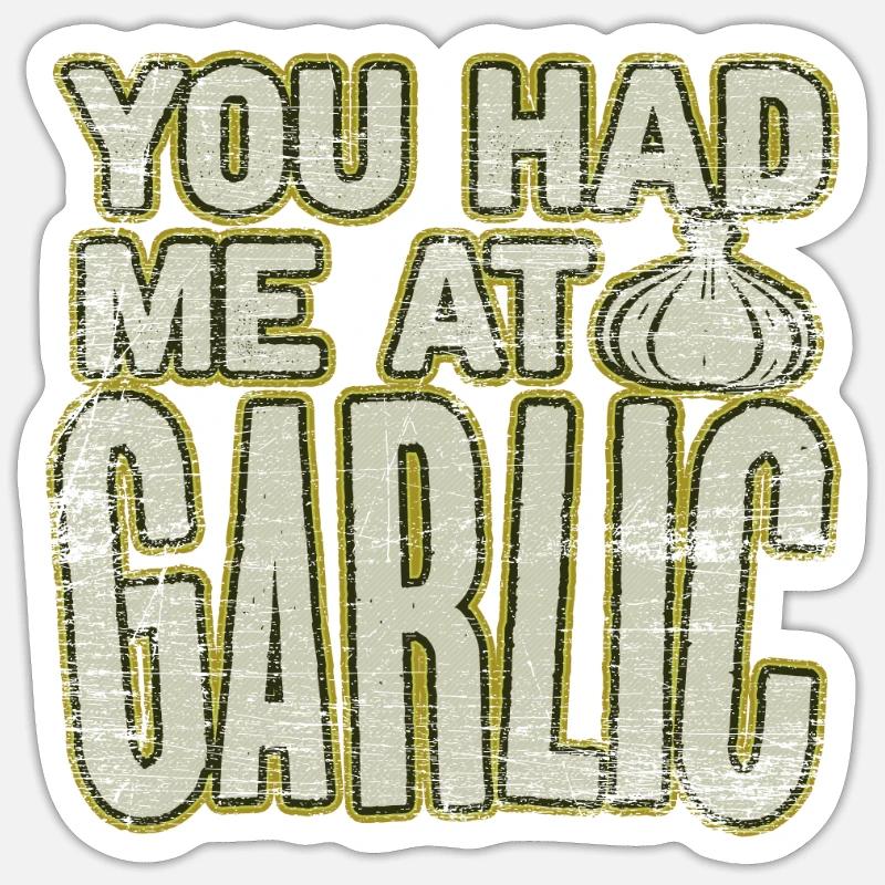 Knoblauch - Sticker Größe S (10 x 10 cm) - Mattweiß