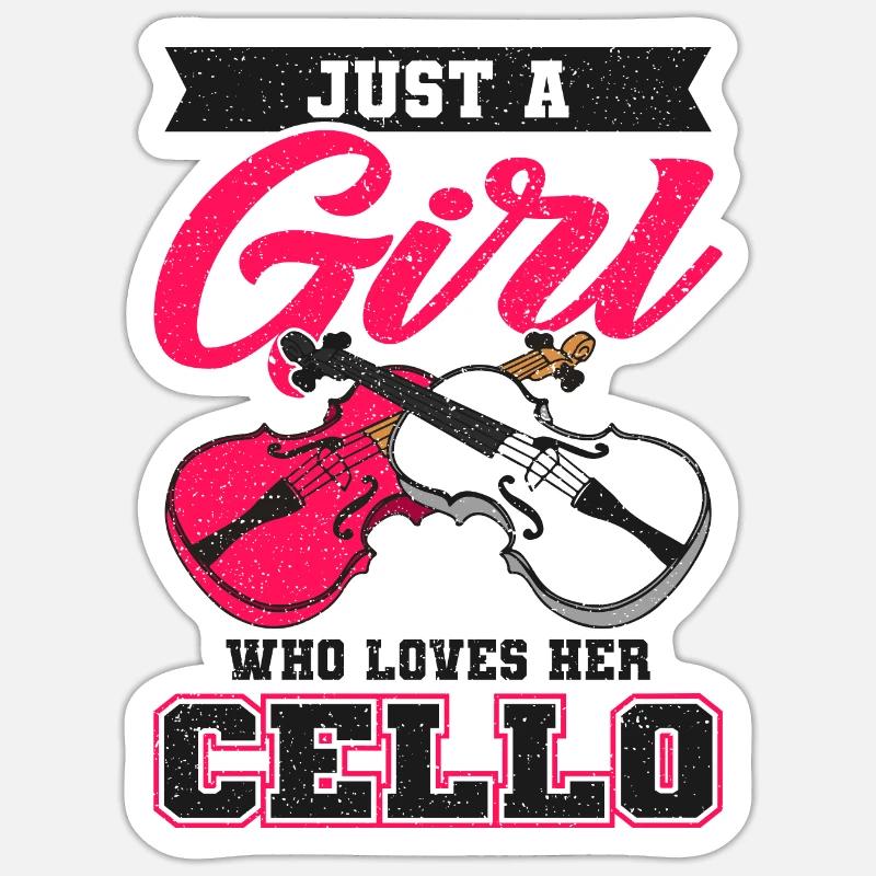 Cello Mädchen Sticker Größe S (10 x 10 cm)