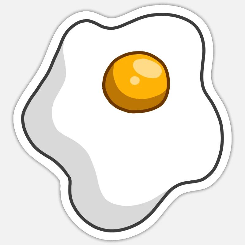 Oeuf au plat - Sticker taille S (10 x 10 cm) - blanc mat