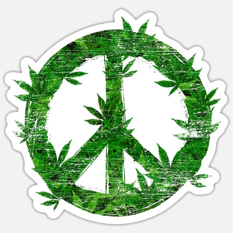 Peacezeichen - Sticker Größe S (10 x 10 cm) - Mattweiß