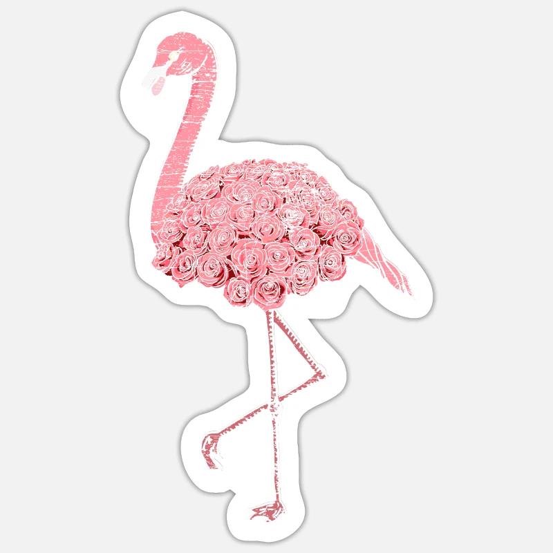 flamingo - Sticker size S (10 x 10 cm) - white matte