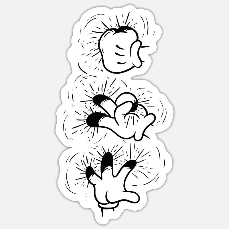 Ciseaux papier rock - Sticker taille S (10 x 10 cm) - blanc mat