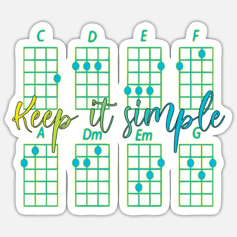 keepitsimple ukulelen chords Sticker size S (10 x 10 cm)