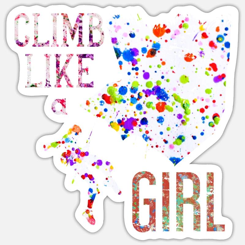 Klettern Mädchen Geschenk Sticker Größe S (10 x 10 cm)