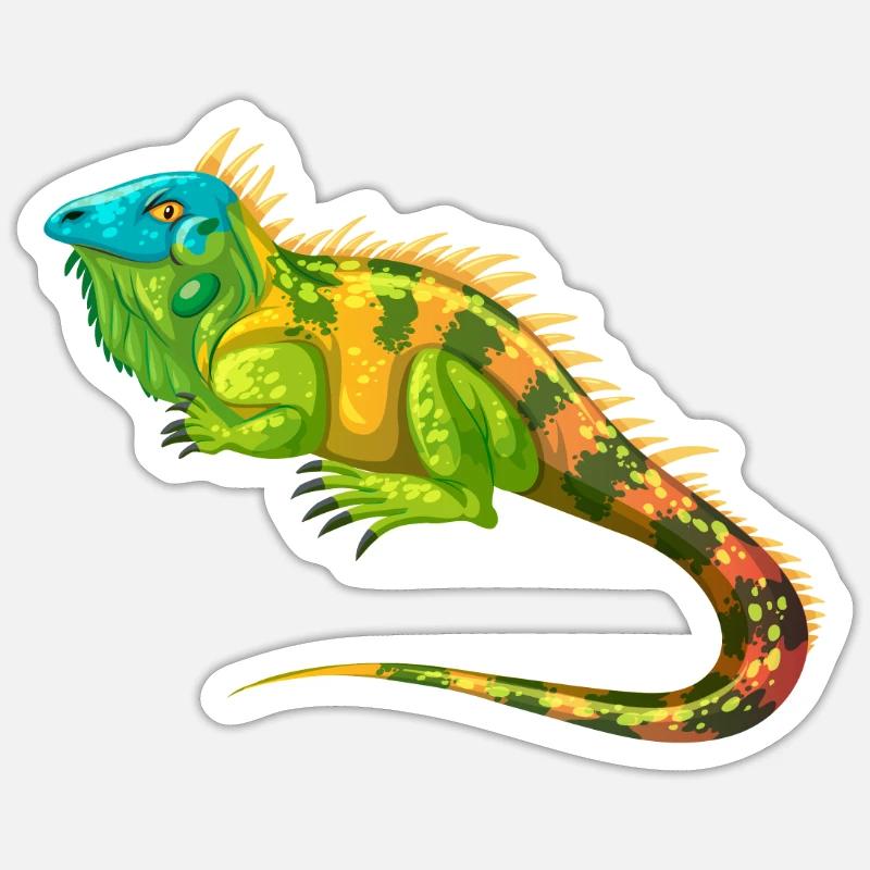 Iguana krybdyr elskere - Sticker størrelse S (10 x 10 cm) - mat hvid