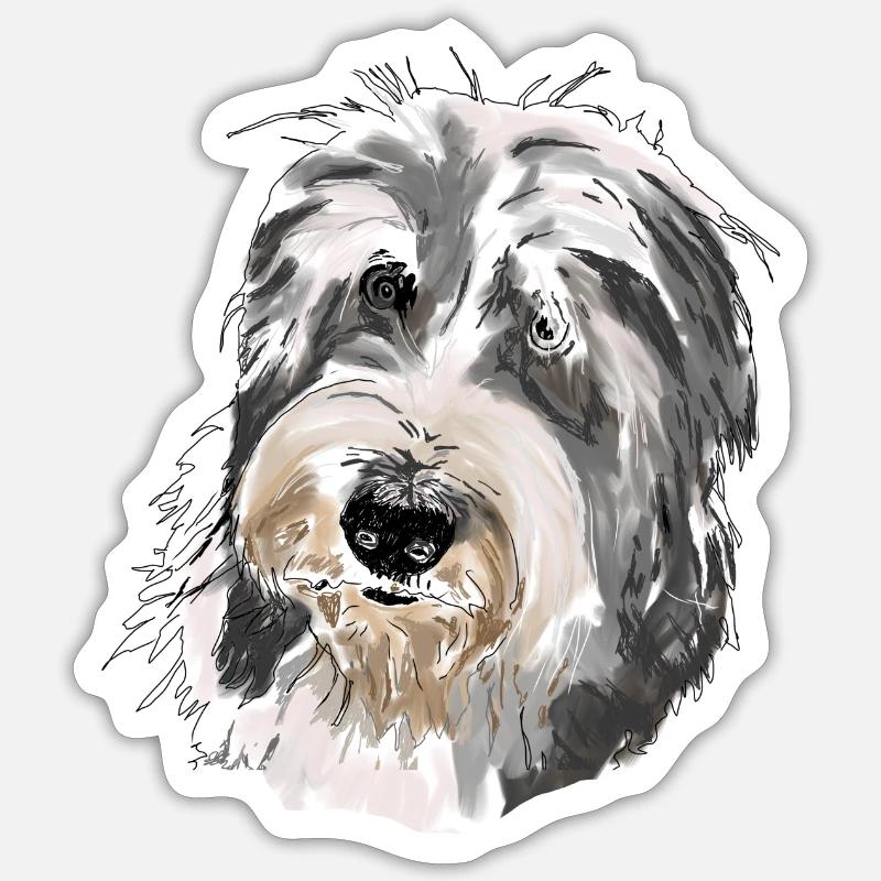 Bearded Collie Sticker size S (10 x 10 cm)