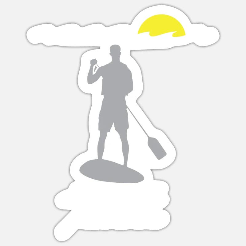 SUP - Stand Up Paddle - Sticker Größe S (10 x 10 cm) - Mattweiß