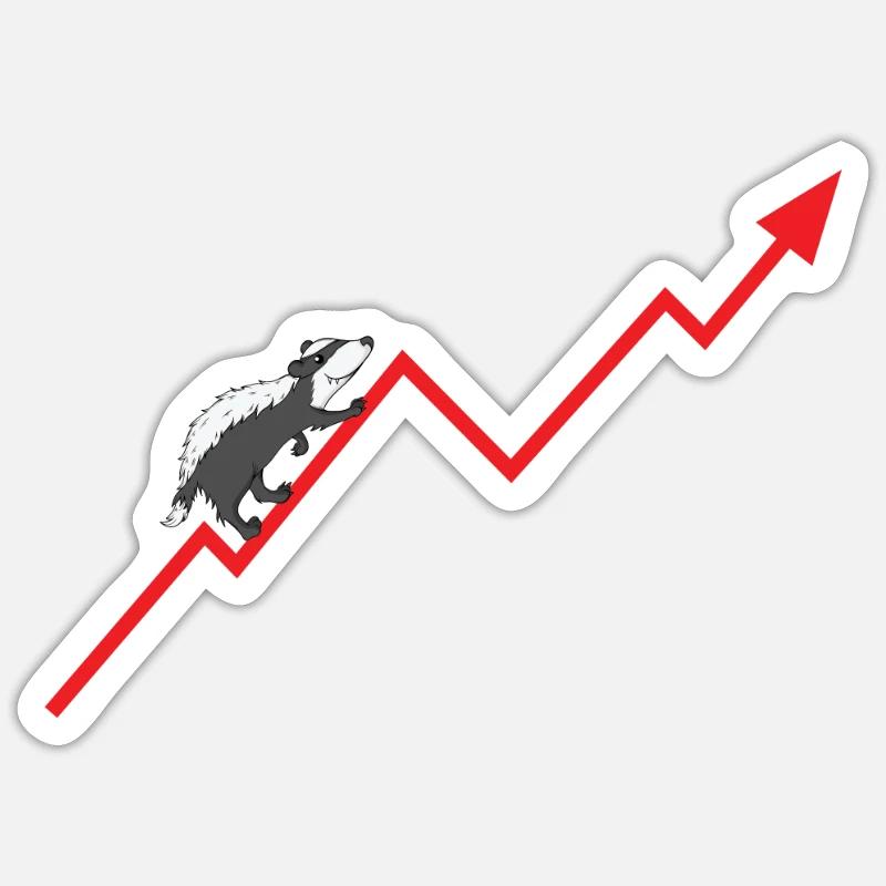 Badger climbs upward course Sticker size S (10 x 10 cm)