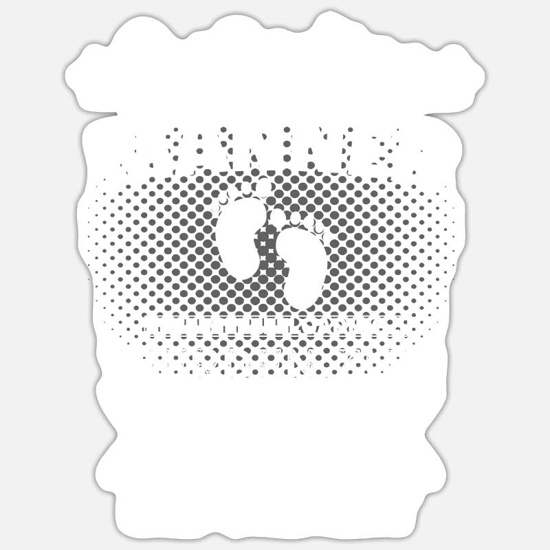 Werdender Papa Baby Spruch Loading Vater Geburt - Sticker Größe S (10 x 10 cm) - Mattweiß