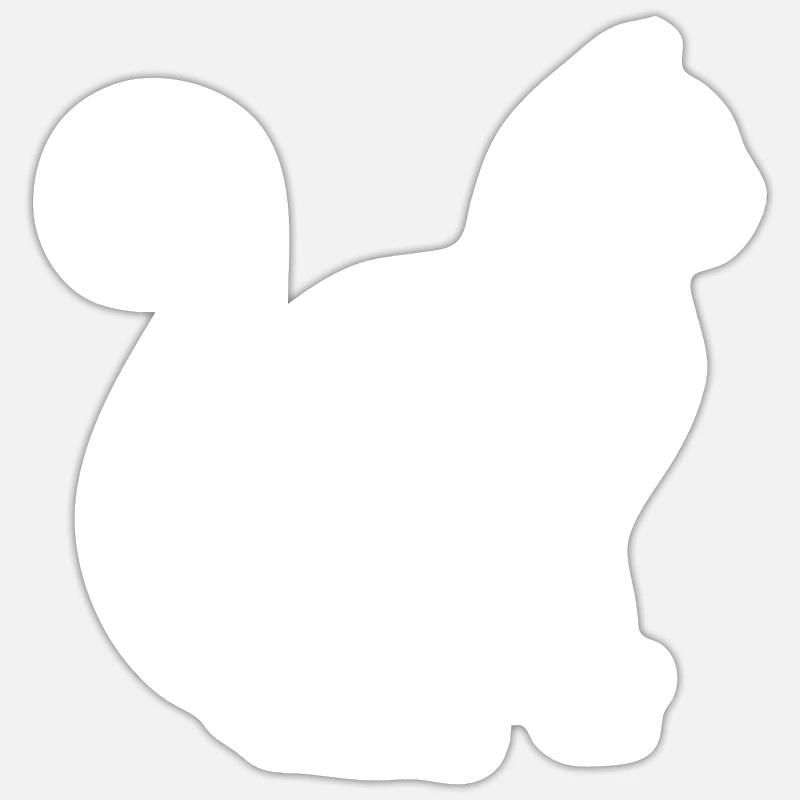 Dame chat - Sticker taille S (10 x 10 cm) - blanc mat
