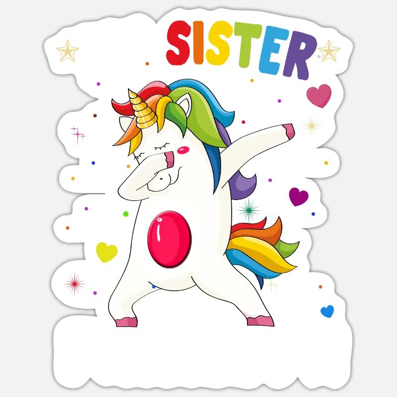 GROSSE SCHWESTER ENDLICH - Sticker Größe S (10 x 10 cm) - Mattweiß