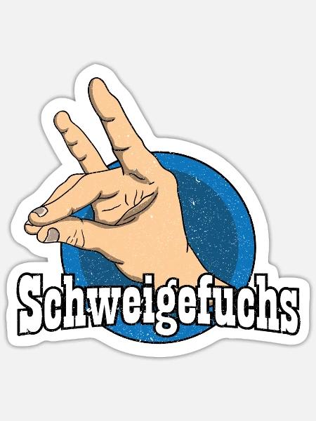 Schweigefuchs Sprüche für Lehrer und Lehrerinnen - Sticker Größe S (10 x 10 cm) - Mattweiß