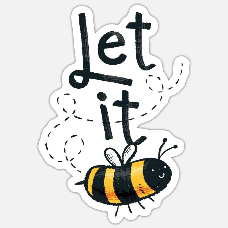Let it Bee - Sticker size S (10 x 10 cm) - white matte