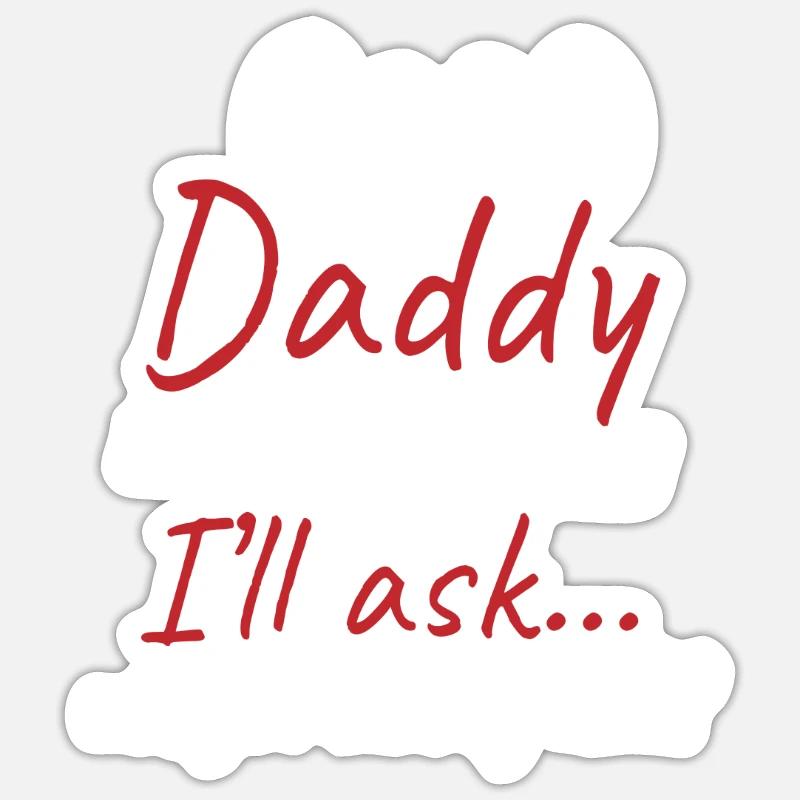 Papa demande trop de mariage - Sticker taille S (10 x 10 cm) - blanc mat