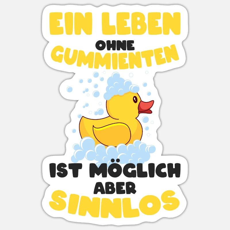 Gummiente - Sticker Größe S (10 x 10 cm) - Mattweiß